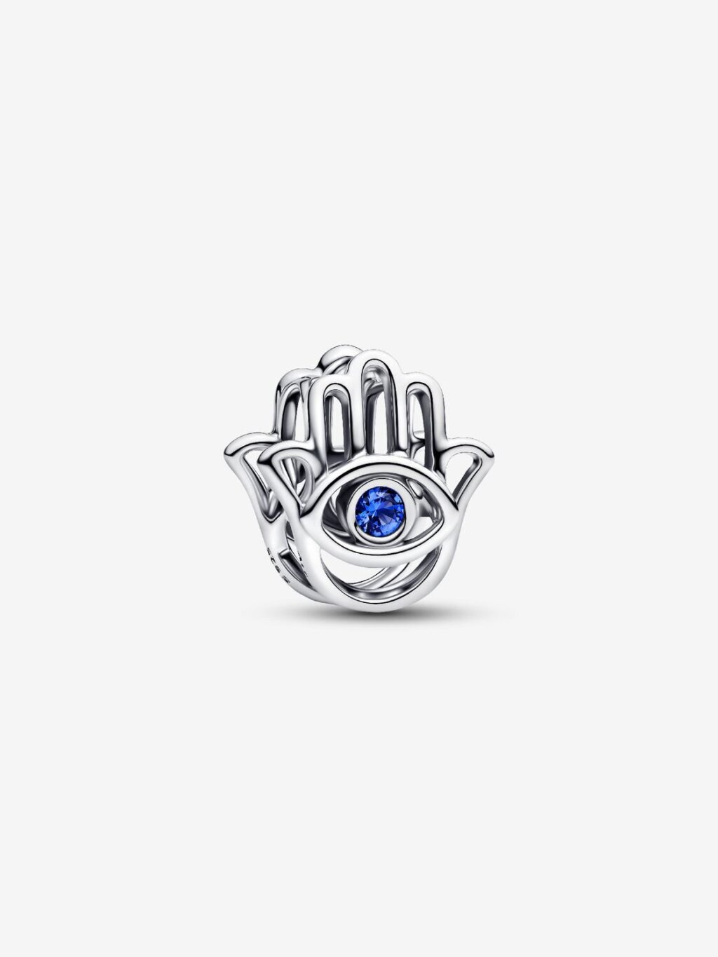 Pandora hängberlock Hamsahand i sterlingsilver med blå kristaller