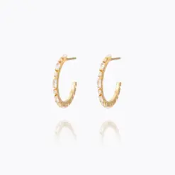 Caroline Svedbom Evelyne Loops Crystal hoops i guld med kristaller