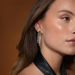 Amy Earrings Black Golden Combo