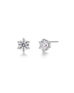 Edblad Crown Studs L Steel – kronformade stålörhängen med klar sten