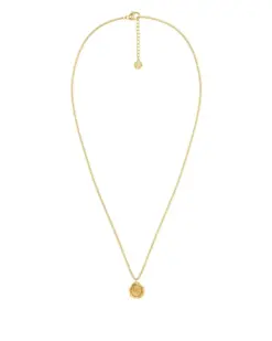 Närbild på Holly Necklace S Gold sigillhänge i guldplätering