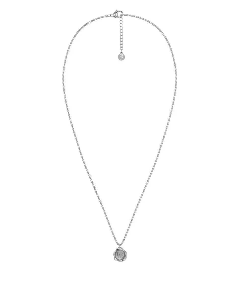 Närbild på Holly Necklace S Steel sigillhänge i rostfritt stål