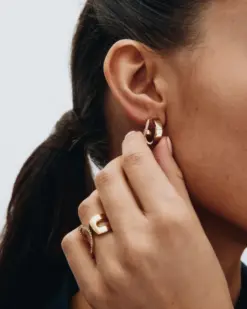 Edblad Plié Hoops Double Gold – doppelhoops i guld