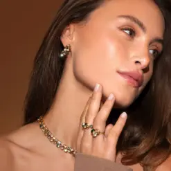 Gabriella Earrings Black Golden Combo