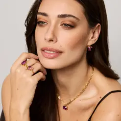 Petite Timo Earrings Dark Rose