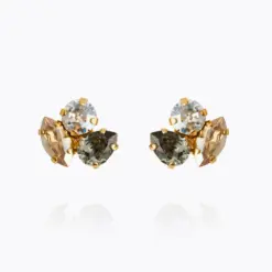 Ana Earrings Black Golden Combo Gold