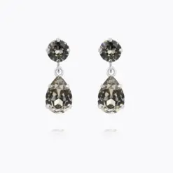 Mini Drop Earring Black Diamond Rhodium