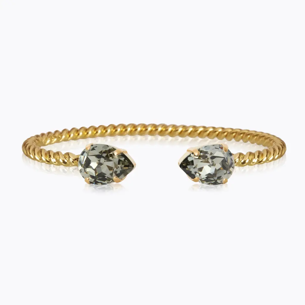 Mini Drop Bracelet Black Diamond – svarta droppkristaller på armband
