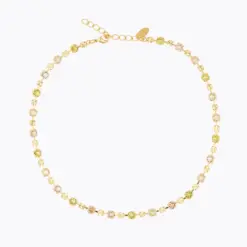 Calanthe Necklace Dark Jonquil Combo halsband med runda kristaller och 18K guldplätering