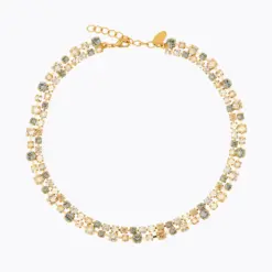 Mini Pomona Necklace Black Golden Combo halsband med svarta och gyllene kristaller