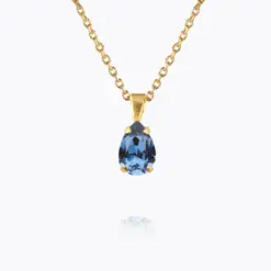 Petite Drop Necklace Denim Blue