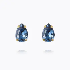 Petite Drop Stud Earrings Denim Blue
