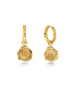 Edblad Holly Hoops Gold – små guldfärgade hoops med avtagbar charm