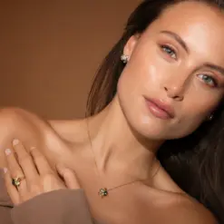 Ana Earrings Black Golden Combo