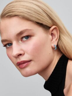 Pandora ljusblå hoops