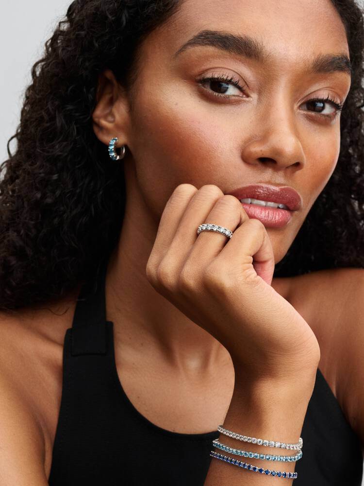 Pandora ljusblå hoops