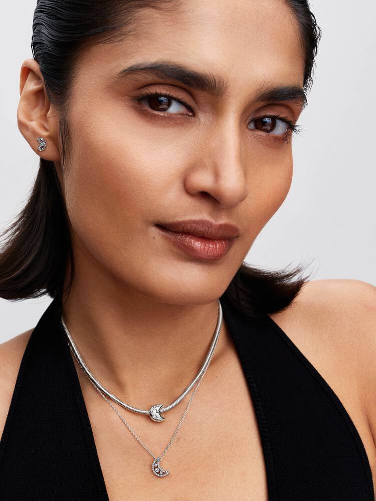 Pandora 294257C01 stiftörhängen månsymbol silver