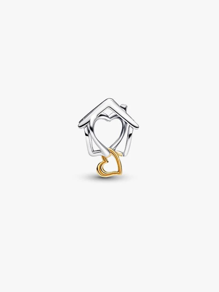 Närbild Pandora 764145C00 berlock hus & hjärta