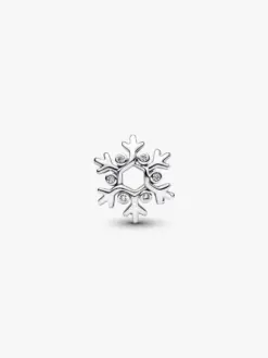 Närbild Pandora 794249C01 berlock snöflinga silver