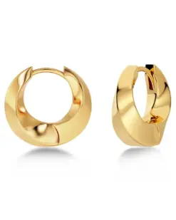 Edblad Helix Hoops L Gold – stora hoops i guldpläterat rostfritt stål med vriden design