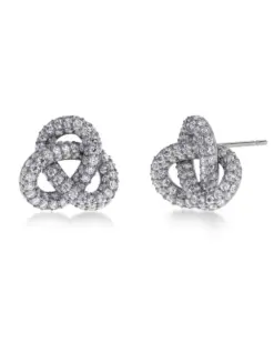 Edblad Infinity Knot Sparkle Studs L Steel rostfritt stål med kristaller