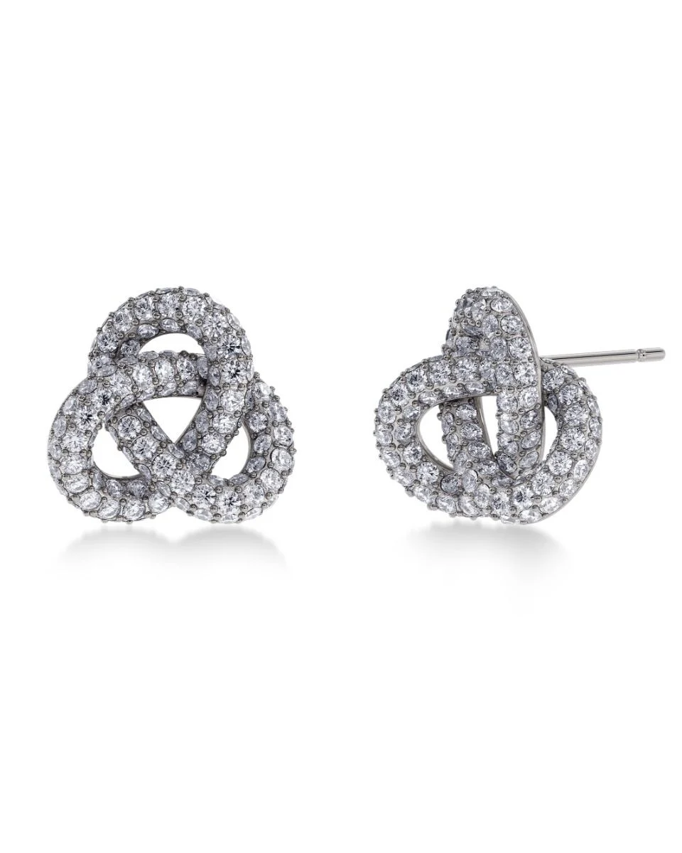 Edblad Infinity Knot Sparkle Studs L Steel rostfritt stål med kristaller