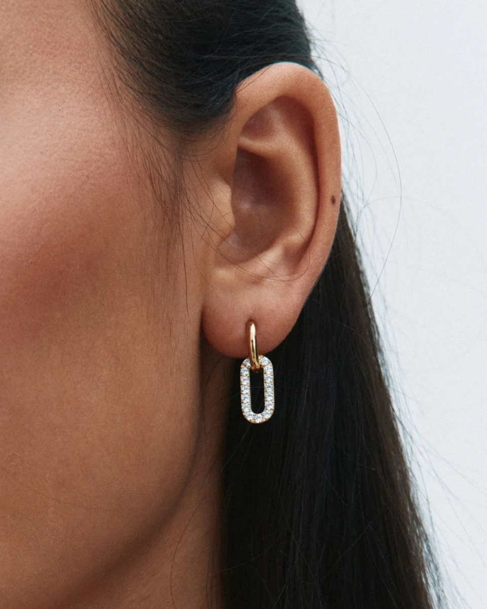 Edblad Inez örhängen Gold detalj cubic zirkonia örsnibb