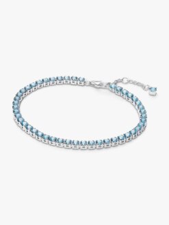 Pandora Glittrande Ljusblått Tennisarmband – tennisarmband i sterlingsilver med ljusblå stenar