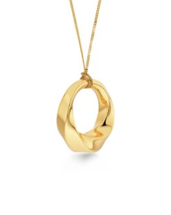 Helix Necklace L Gold – detaljbild på guldkedja och förlängningskedja