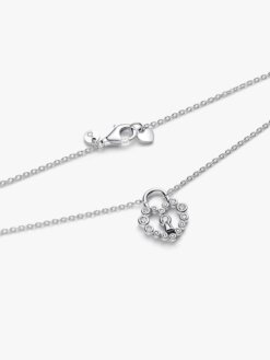 Halskedja med hjärtformat hänglås kristall detalj