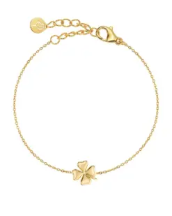 Edblad Lucky Mini Bracelet Gold – guldpläterat armband med flera fyrklöver-motiv