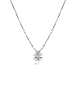 Edblad Lucky Mini Necklace Steel – elegant halsband i rostfritt stål med fyrklöver-motiv