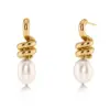 Edblad Swivel Earrings Pearl L Gold – guldpläterade örhängen med pärla