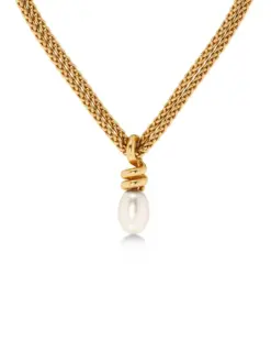 Edblad Swivel Necklace Pearl L Gold – längre guldpläterat halsband med vridbar pärla