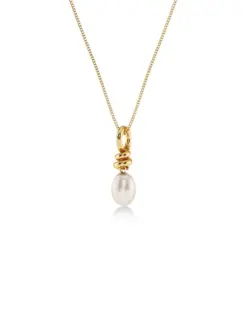 Edblad Swivel Necklace Pearl S Gold – kort guldpläterat halsband med pärla och vridbar design