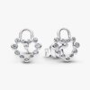 Pandora Stiftörhängen med glittrande hänglas – elegant kristallörhängen