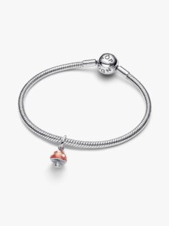 Pandora Glow-in-the-Dark Mushroom Dangle Charm på vit bakgrund