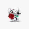 Pandora Disney Stitch ros i Murano-glas berlock – Disney-charm med Stitch och röd ros