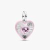 Pandora Rosa hjärtformad medaljongberlock – charm i rosa medaljongdesign