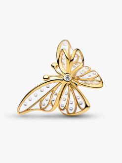 Stor fjärilsberlock Pandora med flytande kubisk zirkonia bakifrån