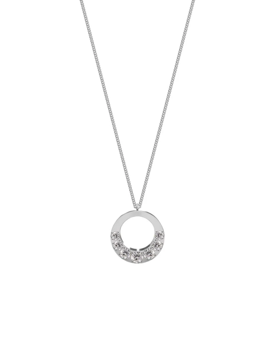 Edblad Monarch Necklace S Silver kort halsband i rostfritt stål med kubisk zirkonia