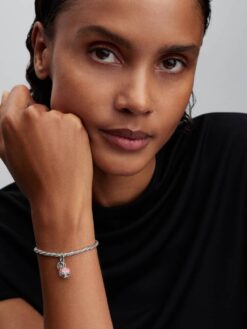 Pandora Hängberlock med Tvåtonad Blomma på Moments-armband – mixed metals styling