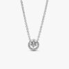 Pandora Collierhalsband med Glittrande Runt Hänge sterlingsilver CZ halo – 391174C01