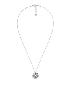 Halsband med större blomformad detalj i silver från Edblad