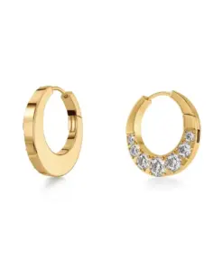 Edblad Monarch hoops guld närbild på stenar och guldplätering