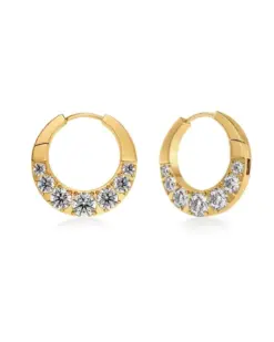 Edblad Monarch Hoops L Gold guldpläterade örhängen med kubisk zirkonia