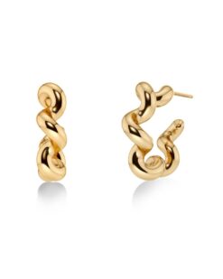 Spiral Hoops L Gold från Edblad stora guldpläterade hoops med vriden design
