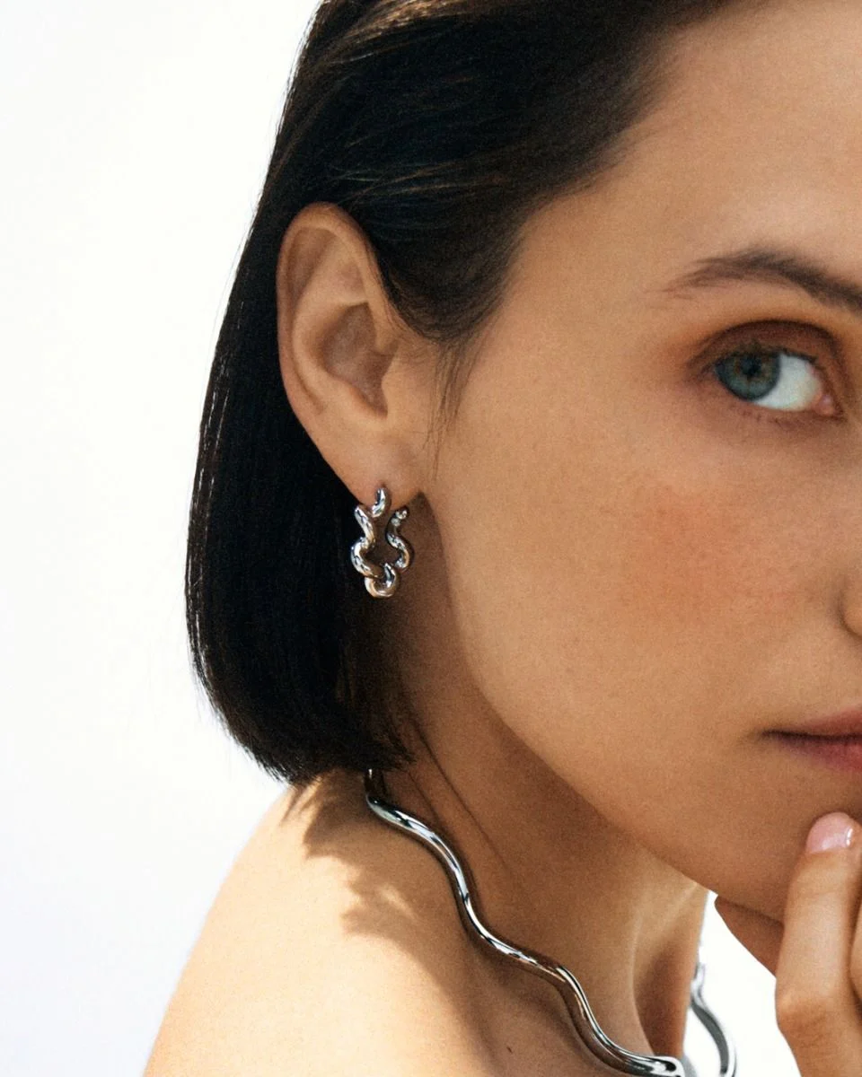 Silver hoops med spiraldesign stor modell från Edblad