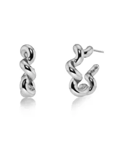 Spiral Hoops L Silver från Edblad stora silver hoops med vriden design