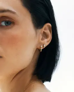 Minimalistiska guldörhängen små studs från Edblad